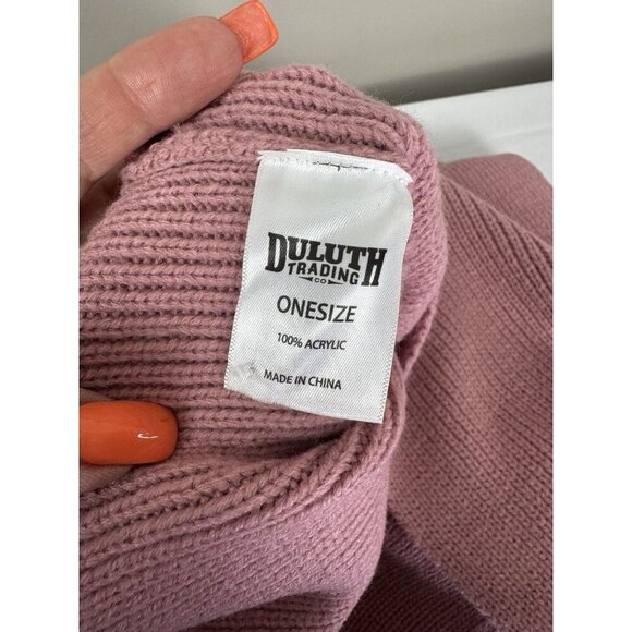 Duluth Womens Pink Knit Hooded Pockets Scarf Cozy Cabincore Winter Layers Girly - Picture 5 of 9